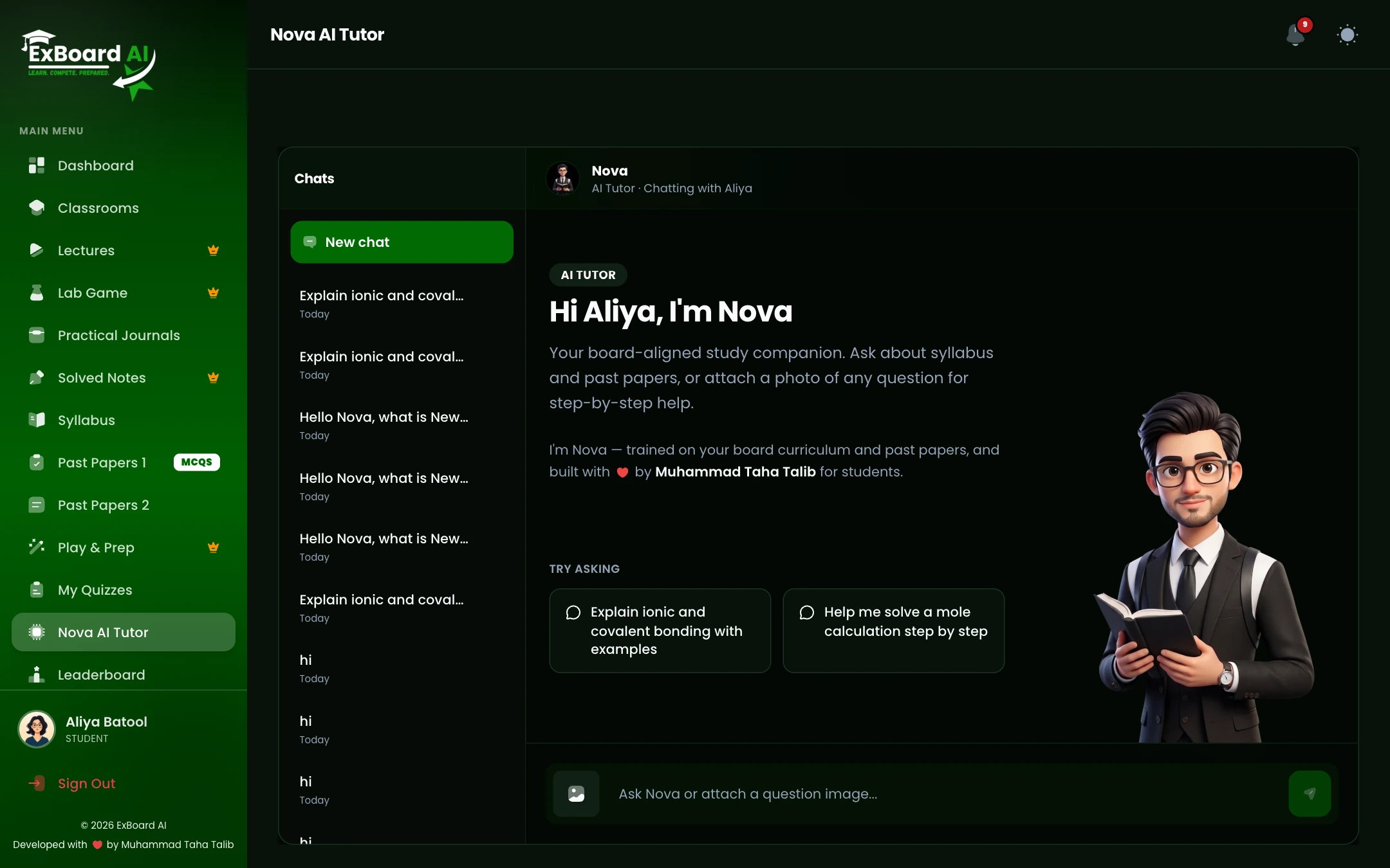ExBoard AI Nova AI dark